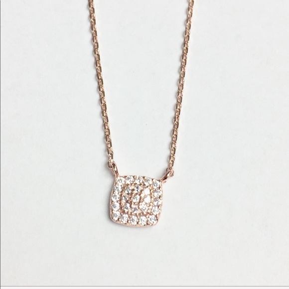 moxiefromroxie Jewelry - 💥 Cushion Cut Rose Gold Pavé Necklace